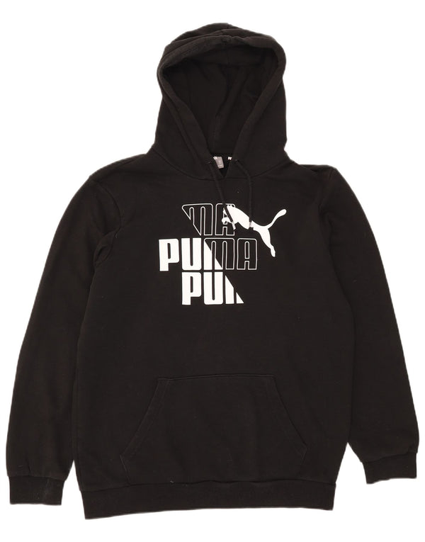 Puma Hombre Sudadera Con Capucha Gráfica Jersey De Algodón Negro Mediano