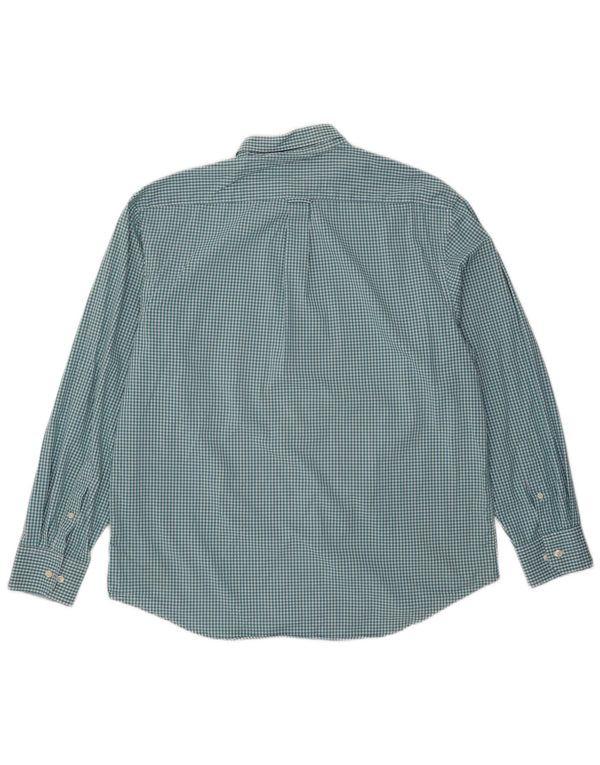 Camisa Izod Hombre Grande Algodón Vichy Azul