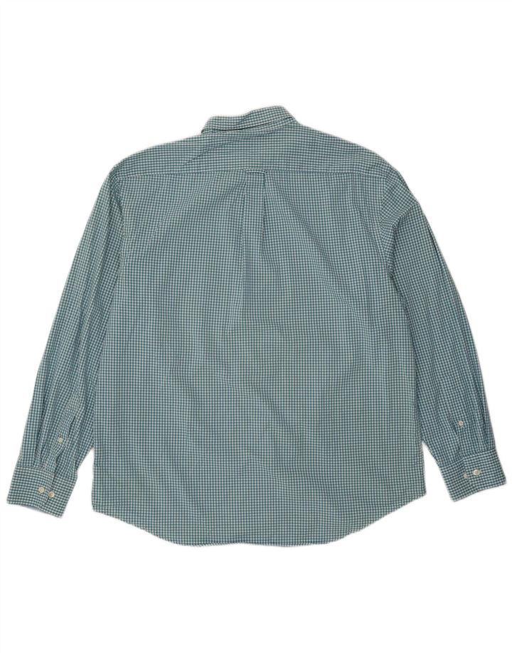 Camisa Izod Hombre Grande Algodón Vichy Azul