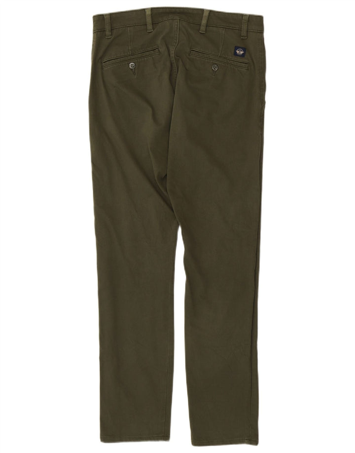 DOCKERS Pantalones chinos ajustados color caqui para hombre W30 L32 Algodón verde