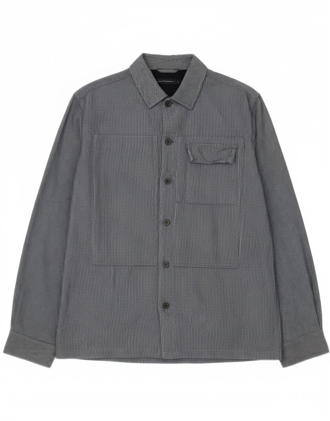 Camisa para hombre French Connection pequeña de algodón con rayas diplomáticas en azul marino