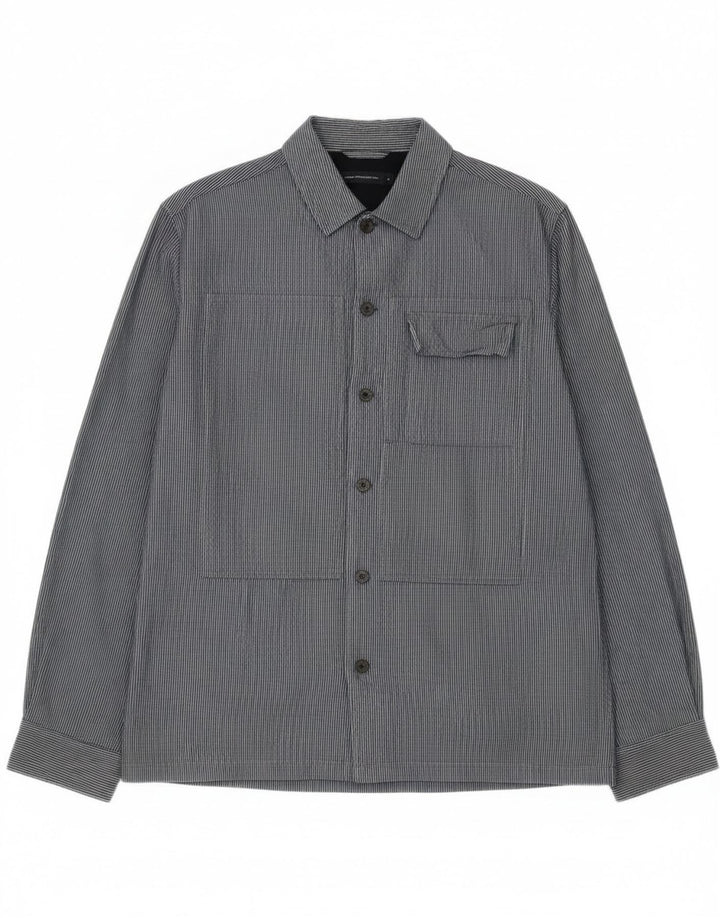Camisa para hombre French Connection pequeña de algodón con rayas diplomáticas en azul marino