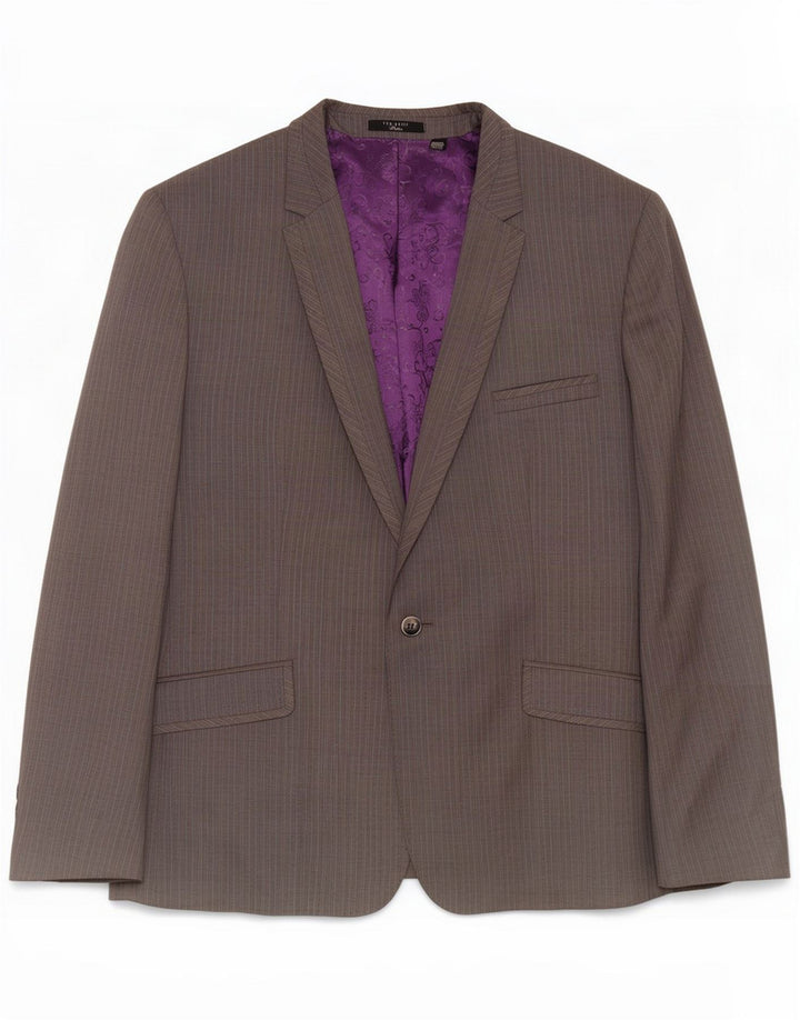 Chaqueta tipo blazer de 1 botón para hombre de Ted Baker UK 44 2XL Lana gris a rayas