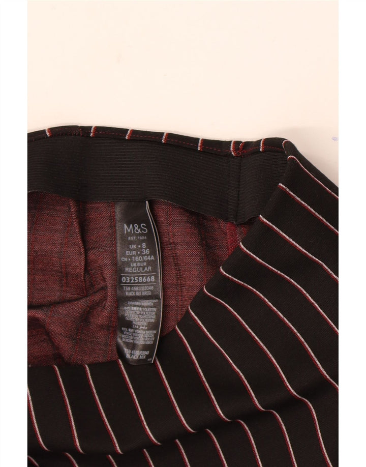 Marks & Spencer Minifalda para mujer UK 8 Small W26 Poliéster a rayas negras