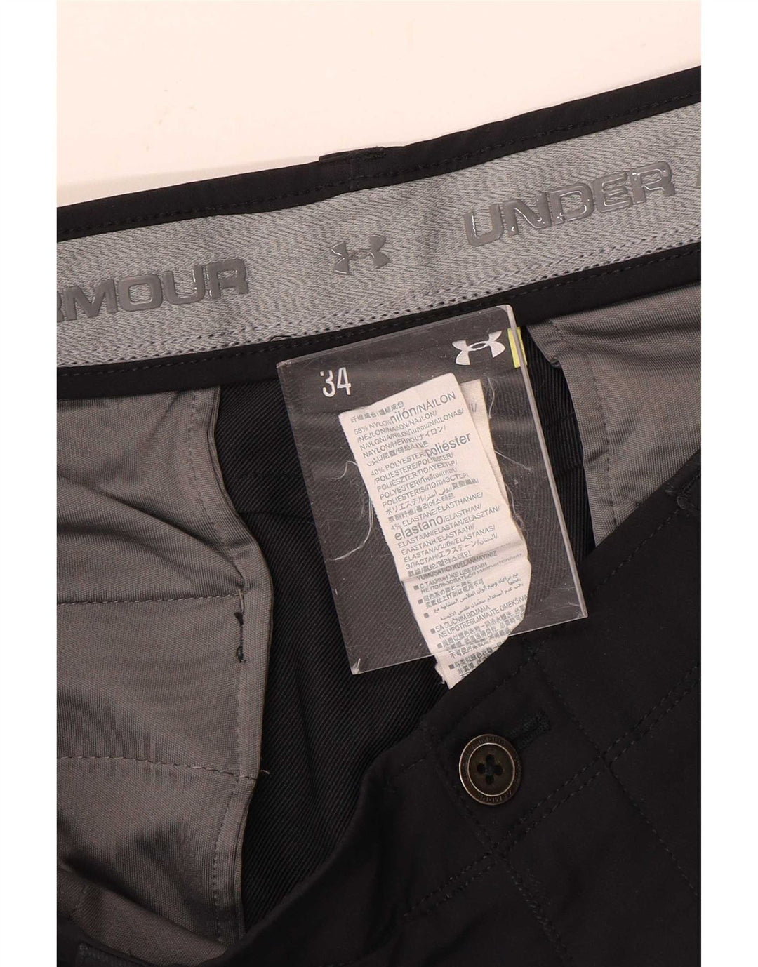 Pantalones cortos chinos Umbro W34 para hombre, nailon negro grande