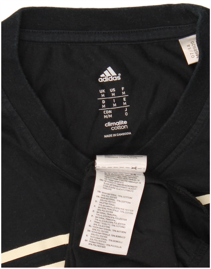 Adidas Mens Climalite Graphic Camiseta Top Medio Negro Algodón