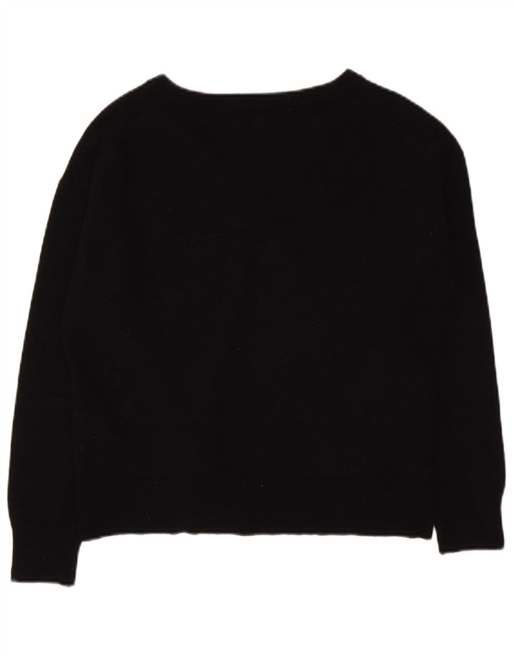 Massimo Dutti Jersey con Cuello en V para Mujer UK 44 Mediano Lana Negra
