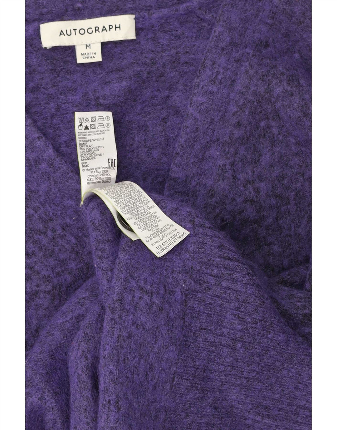 Marks & Spencer - Cárdigan para mujer con autógrafo, talla 40, color morado mediano