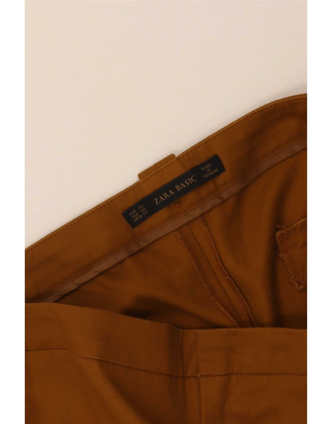 Zara Mujer Pantalón Chino Slim EU 40 Medium W30 L28 Marrón