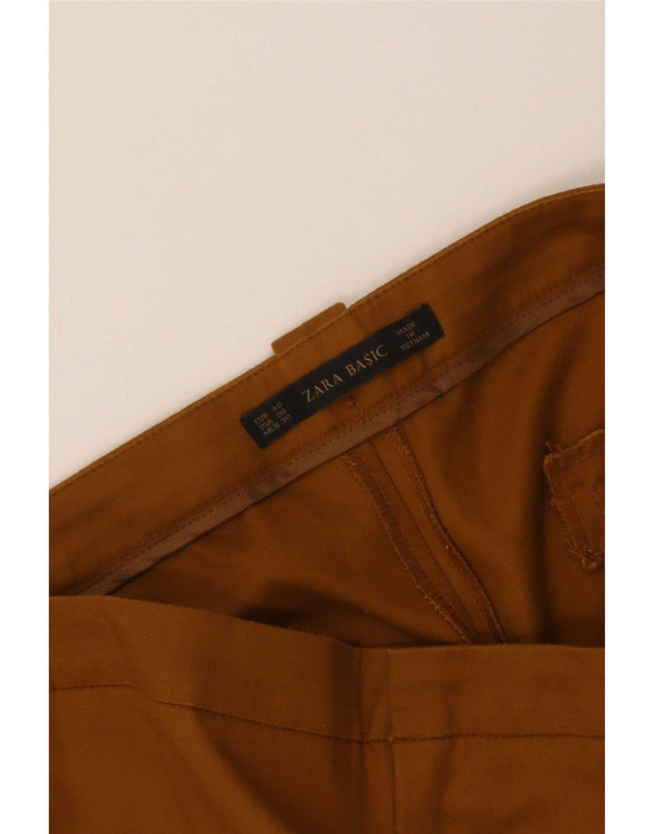 Zara Mujer Pantalón Chino Slim EU 40 Medium W30 L28 Marrón