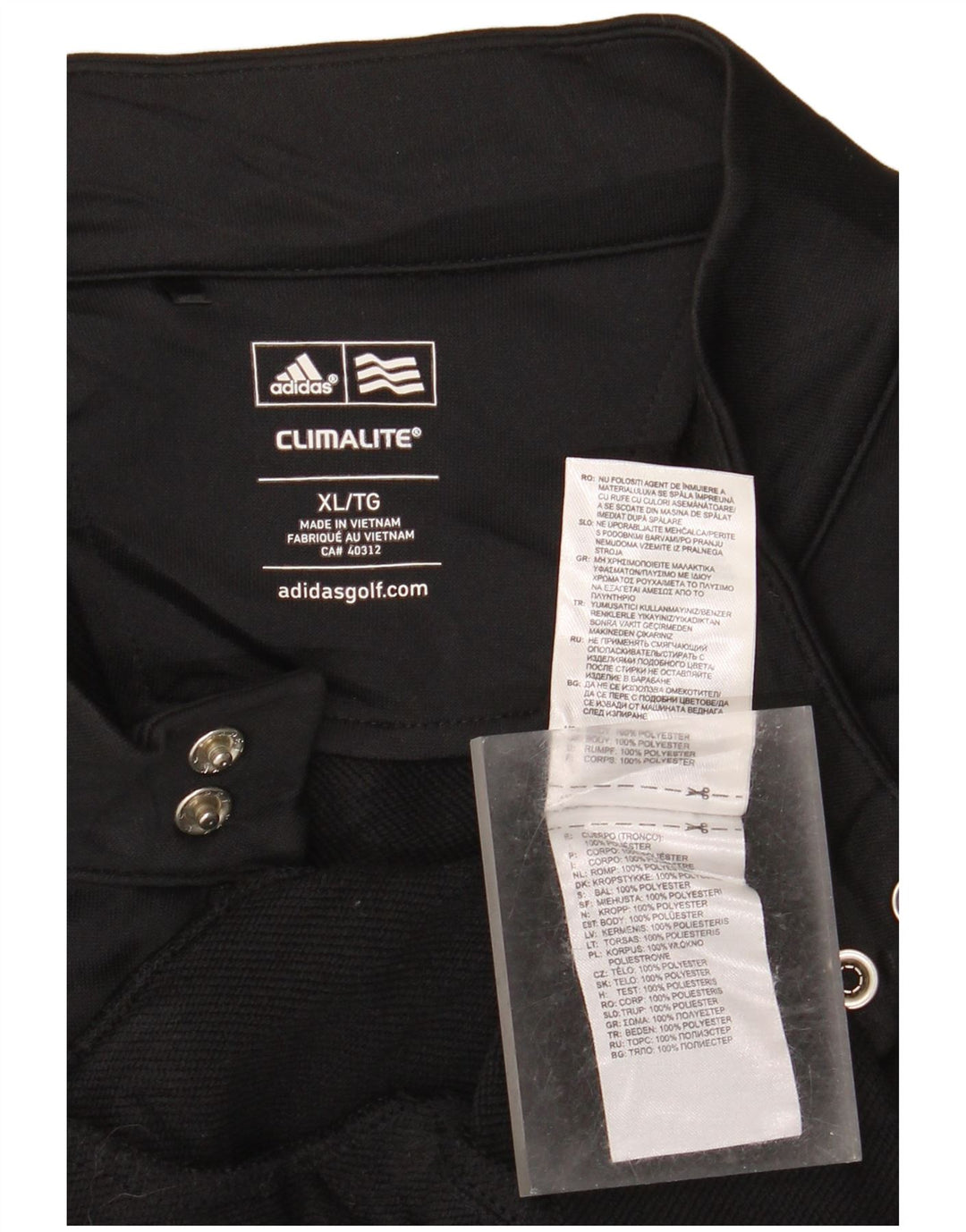 Adidas Hombre Climalite Chándal Top Chaqueta XL Negro Poliéster