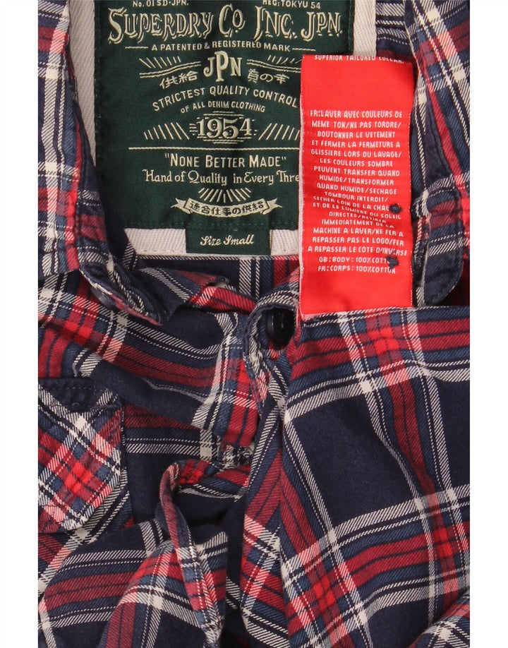 Superdry Camisa De Franela De Algodón A Cuadros Azul Marino Pequeño