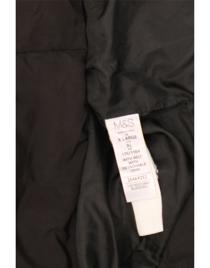 Marks & Spencer Abrigo acolchado con capucha para mujer UK 40 XL Poliéster negro