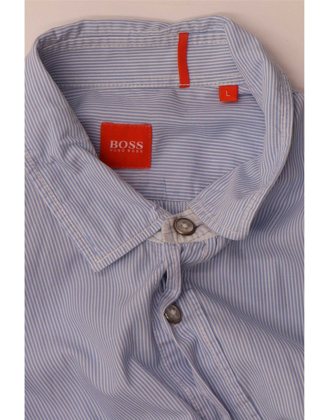 Camisa Hugo Boss Hombre Grande Azul Rayas Algodón