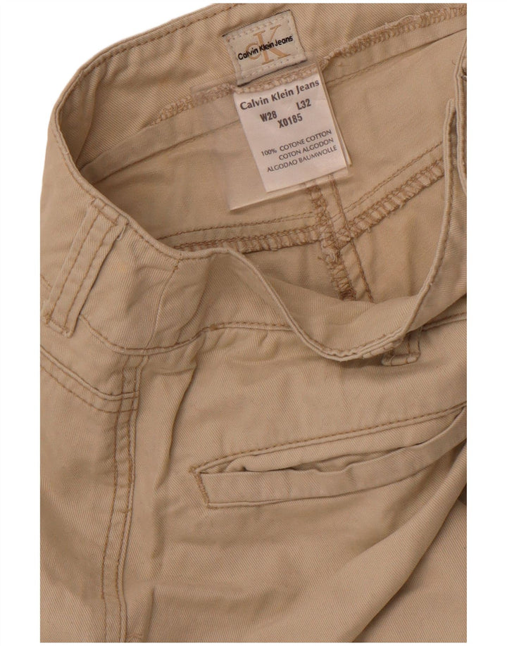CALVIN KLEIN Pantalón casual recto para mujer W28 L32 Algodón beige