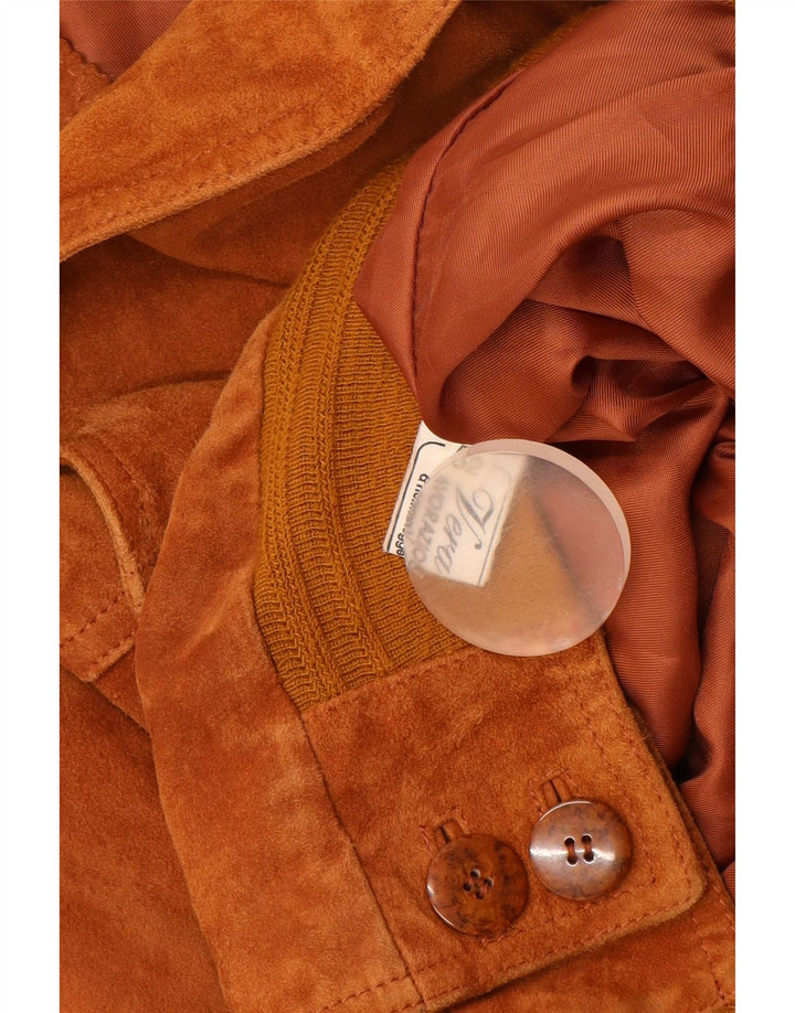 VINTAGE Chaqueta bomber de ante para hombre IT 52 XL Cuero beige