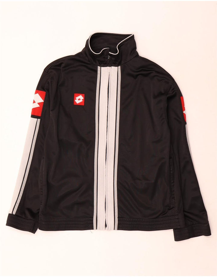Lotto Hombre Gráfico Chándal Top Chaqueta XL Negro Colorblock Poliéster