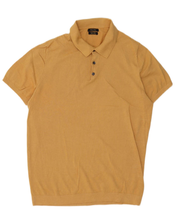 Massimo Dutti Jersey De Manga Corta Con Cuello Polo Para Hombre Large Amarillo