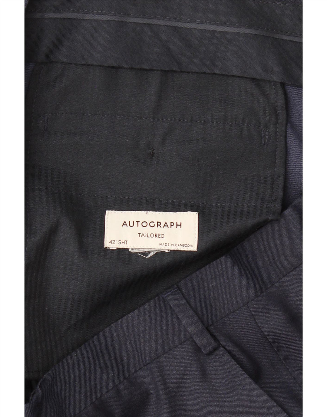 Autograph Pantalón de traje ajustado para hombre W42 L29 Azul marino