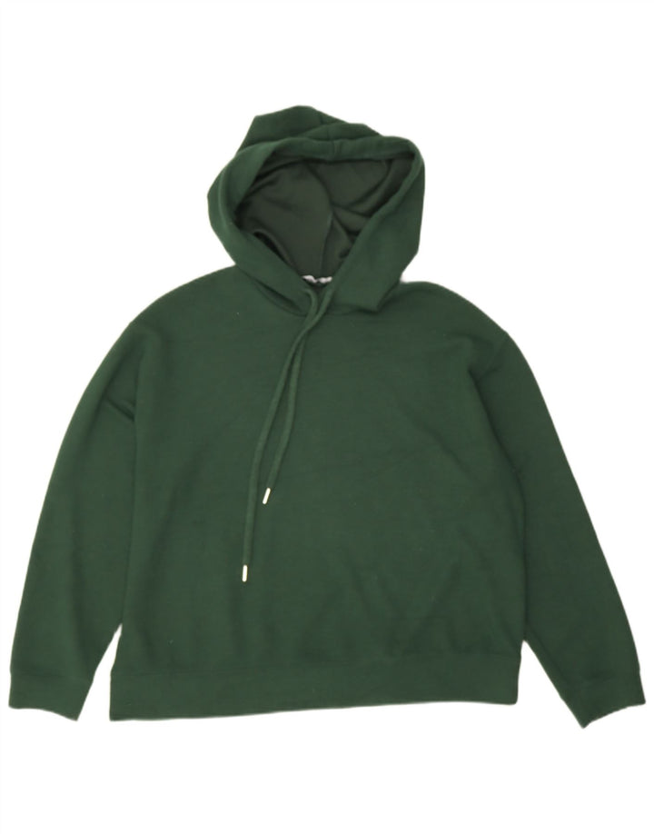 Zara Mujer Sudadera con Capucha Extragrande UK 10 Small Verde Poliéster