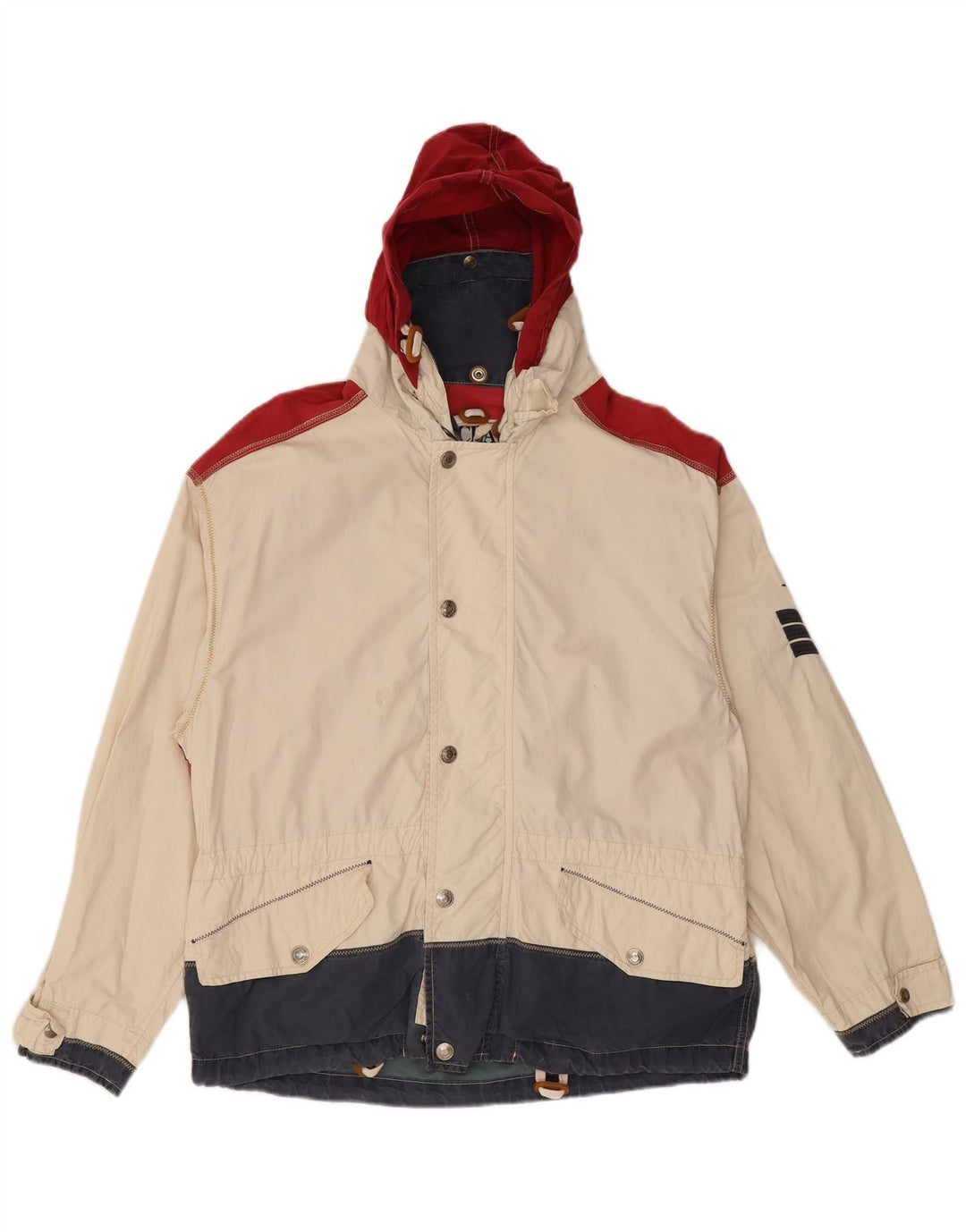 Chaqueta cortavientos para hombre Ocean Star IT 46 Small White Colourblock Synthetic