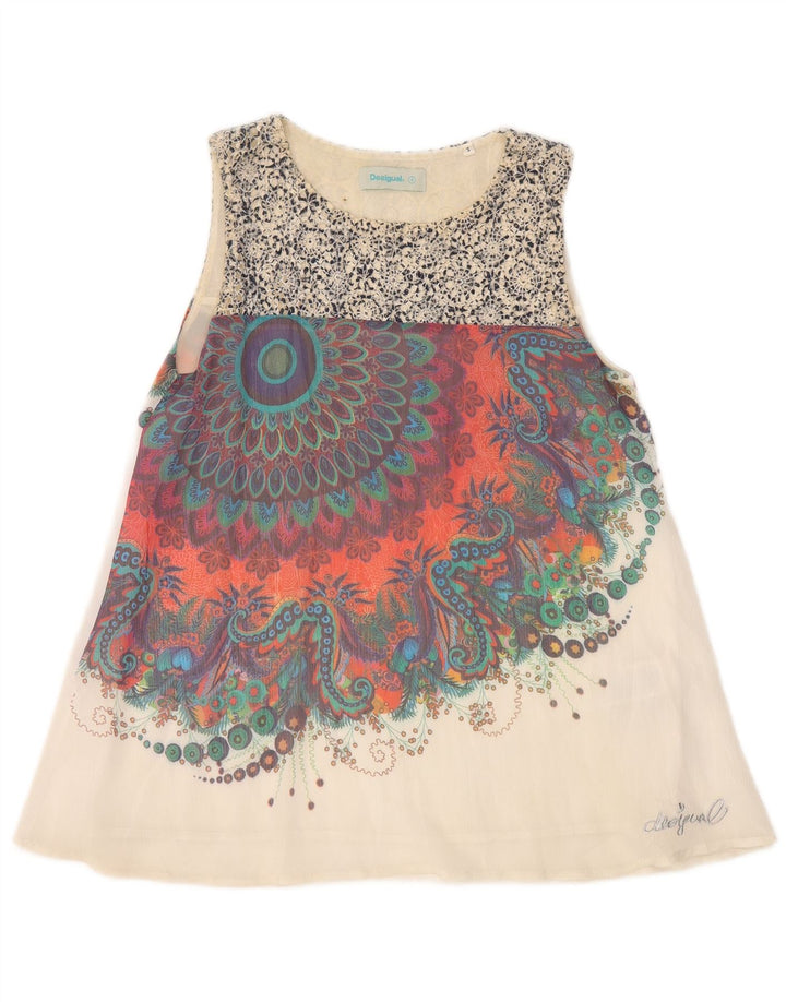 DESIGUAL Blusa gráfica para mujer Top UK 10 Small Multicolor Paisley