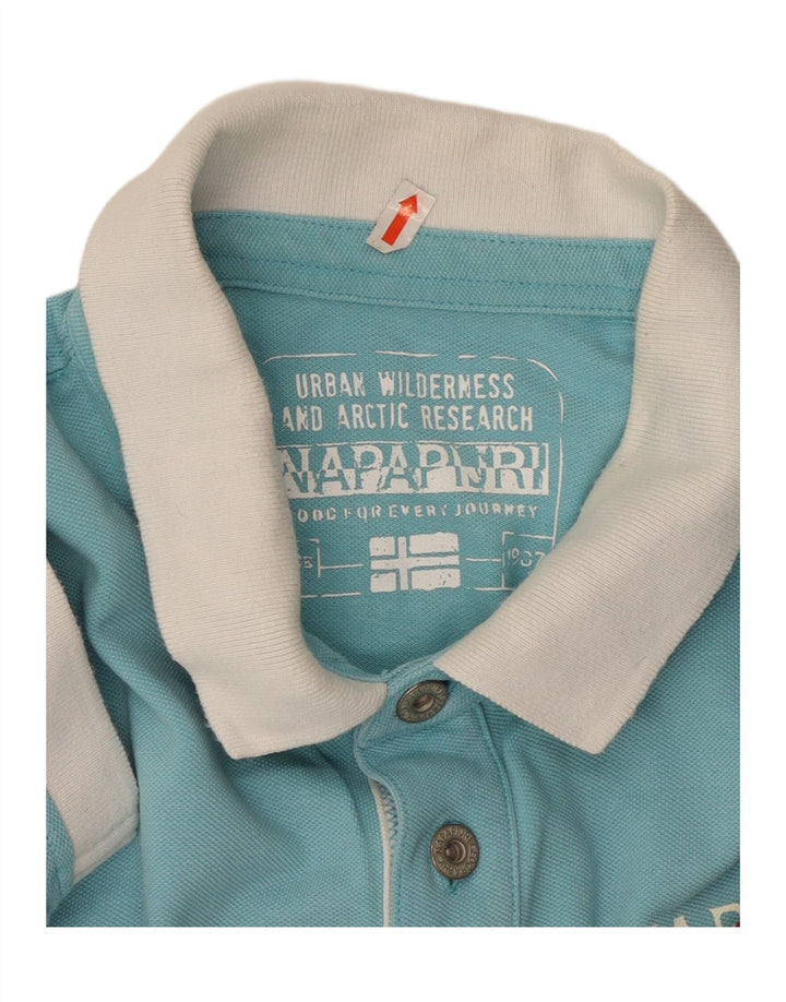 NAPAPIJRI Polo para hombre XL Algodón color block azul