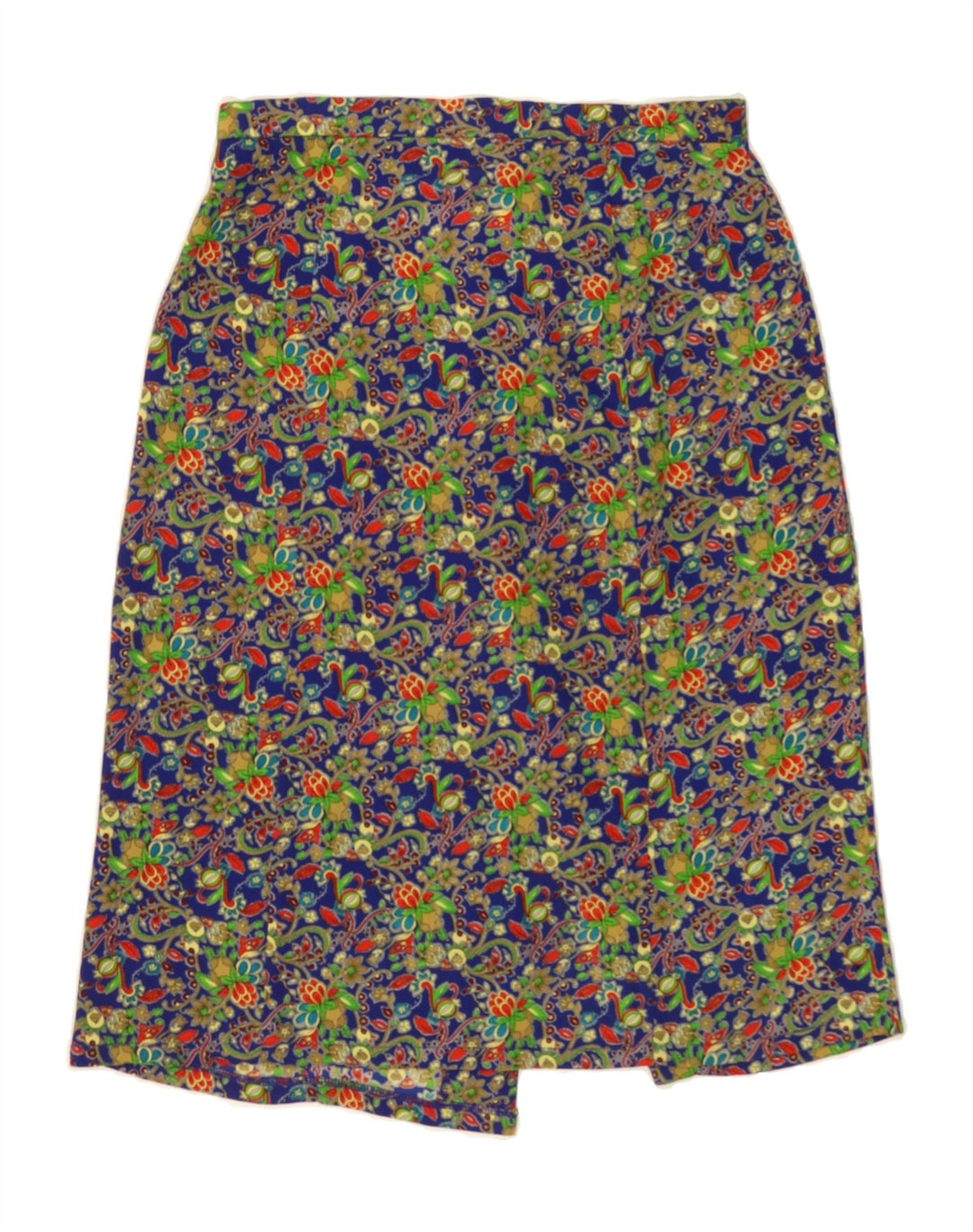 VINTAGE Womens A-Line Skirt W28 Medium  Blue Floral Vintage Vintage and Second-Hand Vintage from Messina Hembry 