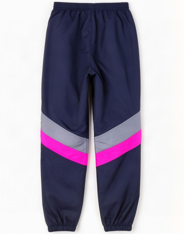 Pantalones de chándal vintage para hombre Joggers Medium Azul marino Colorblock Nylon