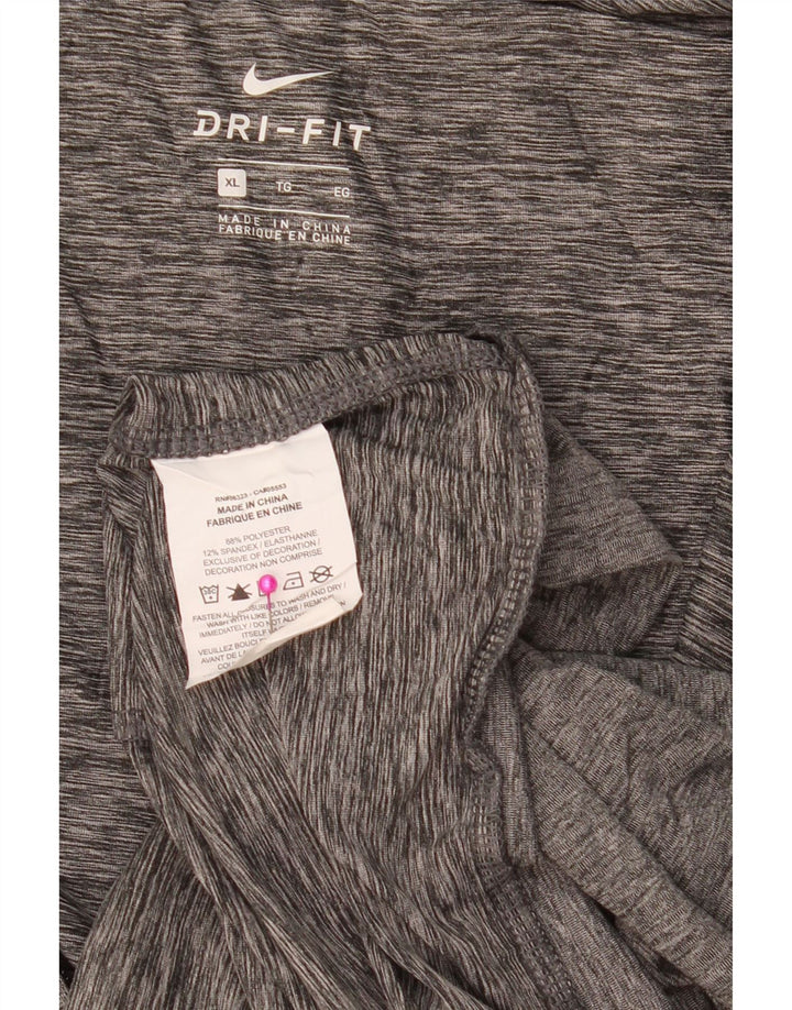 NIKE Sudadera con capucha y cremallera Dri Fit para hombre XL Poliéster moteado gris