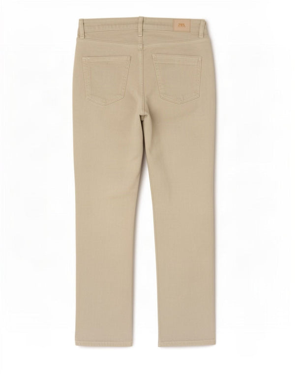 Zara Vaqueros Rectos Mujer EU 36 XS W26 L29 Beige