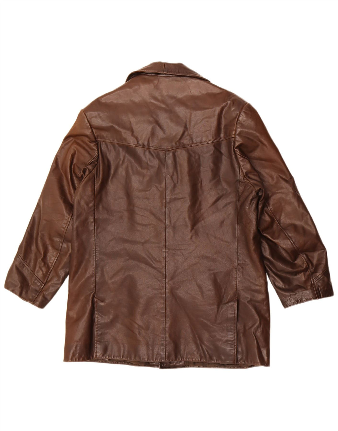 Vintage hombres chaqueta de cuero Reino Unido 36 pequeño marrón