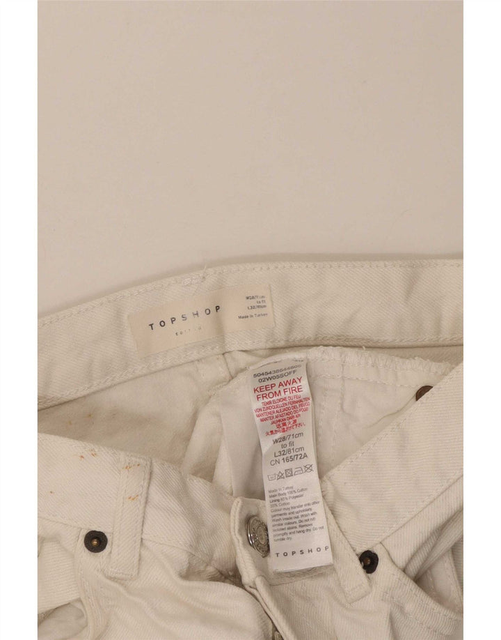 Shorts Vaqueros Mujer Topshop W28 Poliéster Blanco Mediano