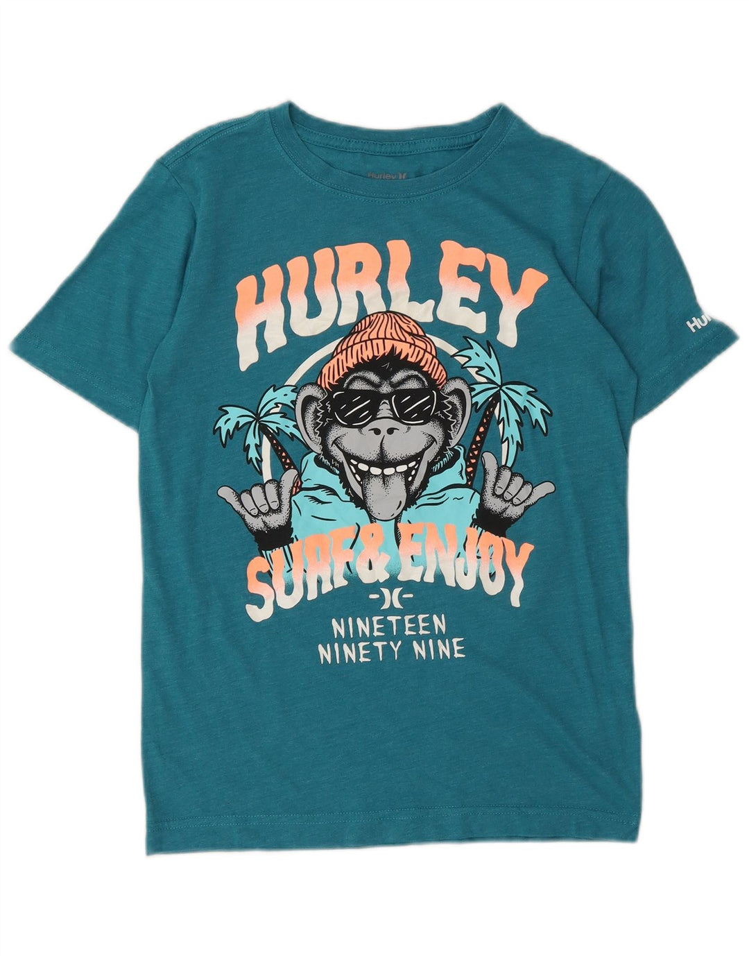 Hurley Camiseta Gráfica para Niños Top 10-11 Años Azul Medio Algodón