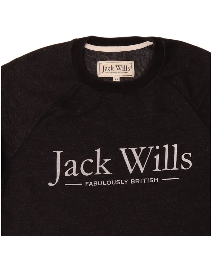 JACK WILLS Sudadera gráfica para hombre Jumper XS Black