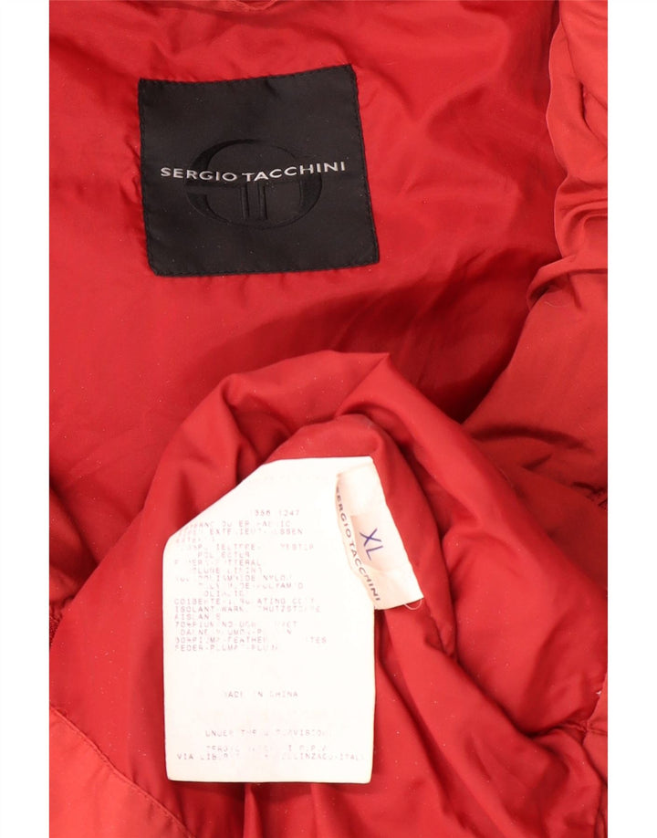 SERGIO TACCHINI Chaqueta acolchada con capucha para hombre ES 42 XL Poliéster rojo
