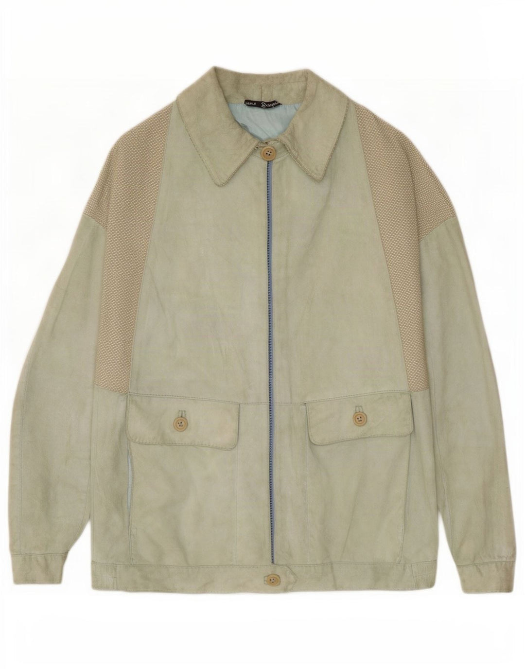 Chaqueta de ante vintage para mujer IT 44 Cuero verde medio