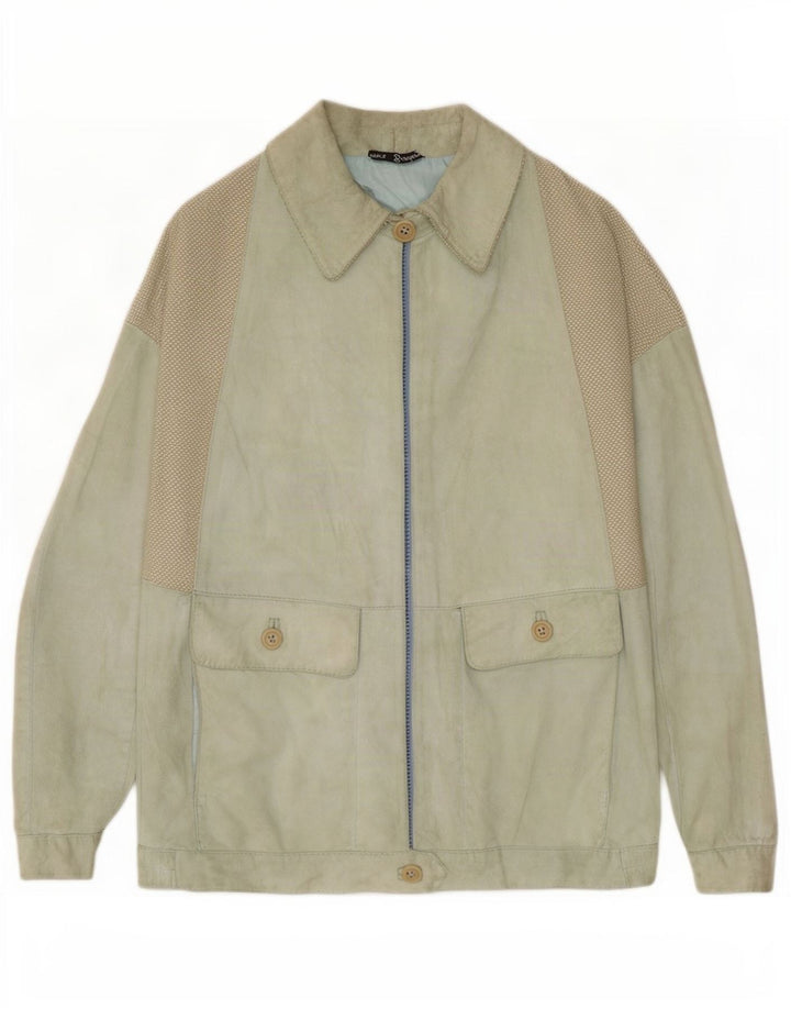 Chaqueta de ante vintage para mujer IT 44 Cuero verde medio