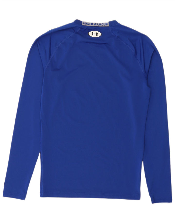 Under Armour Camiseta con gráfico Heat Gear para hombre, manga larga, poliéster azul grande