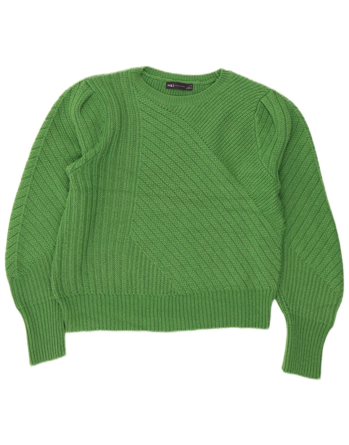 Marks & Spencer - Jersey con cuello barco para mujer, talla 40, color verde medio