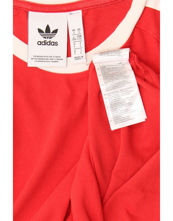 ADIDAS Camiseta Hombre Top Grande Algodón Rojo