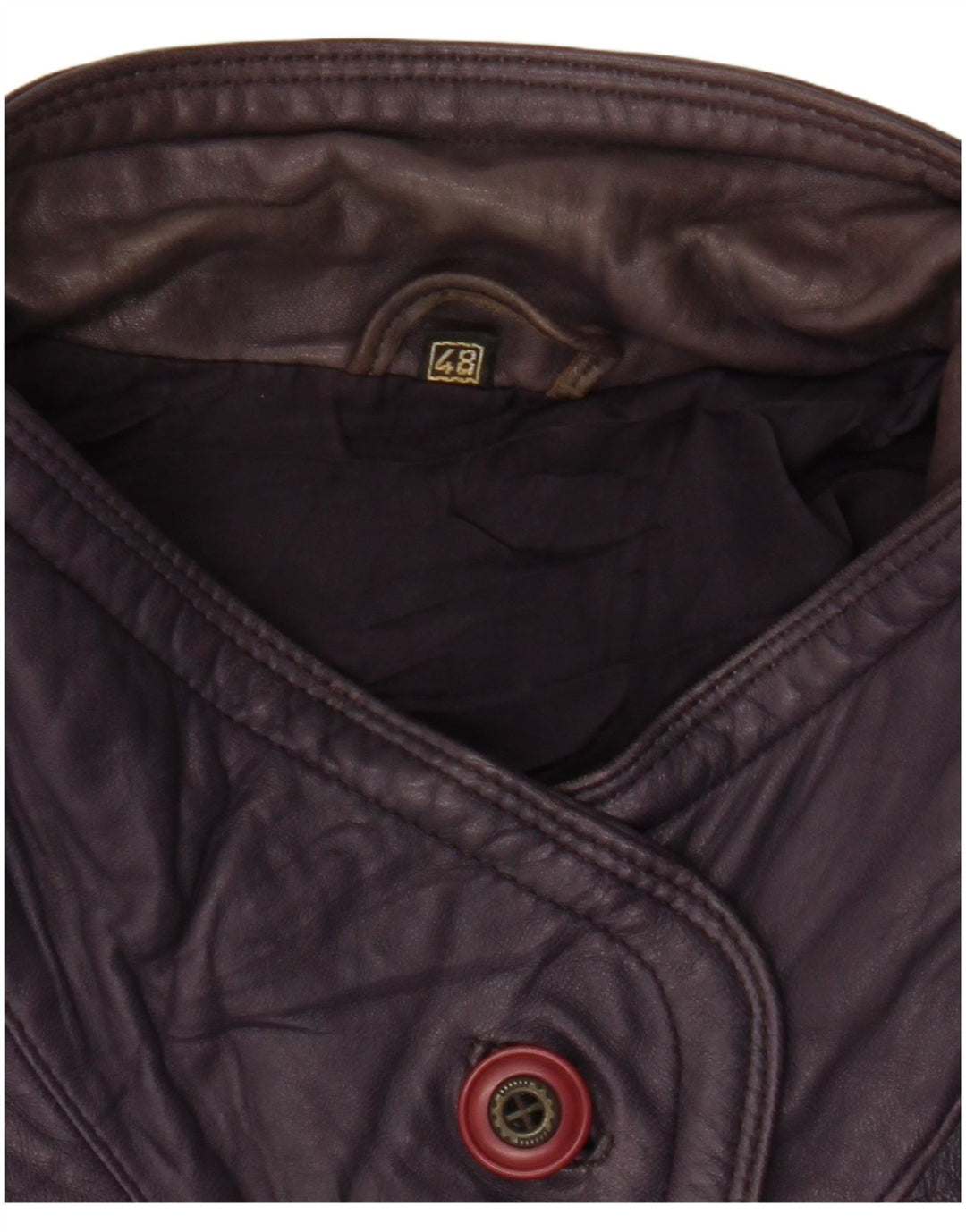 VINTAGE Abrigo de cuero para mujer EU 48 2XL Cuero púrpura