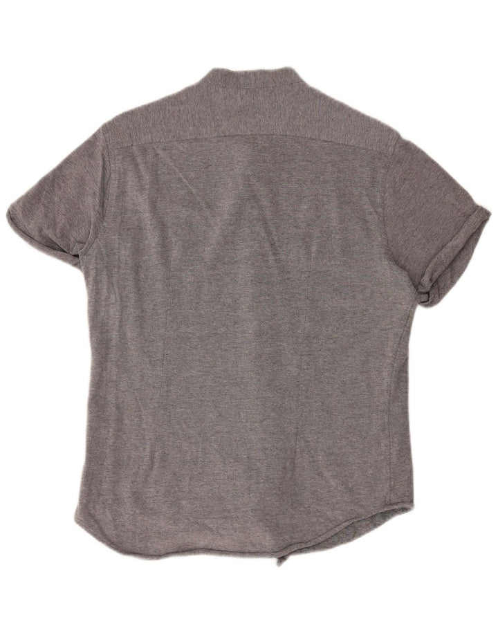 Zara Hombre Camisa Slim Fit De Manga Corta Grande Gris
