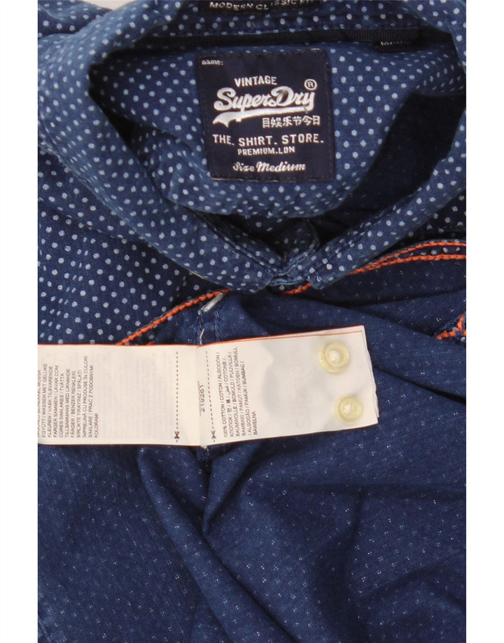 Superdry Camisa De Manga Corta De Algodón Con Manchas Azul Medio