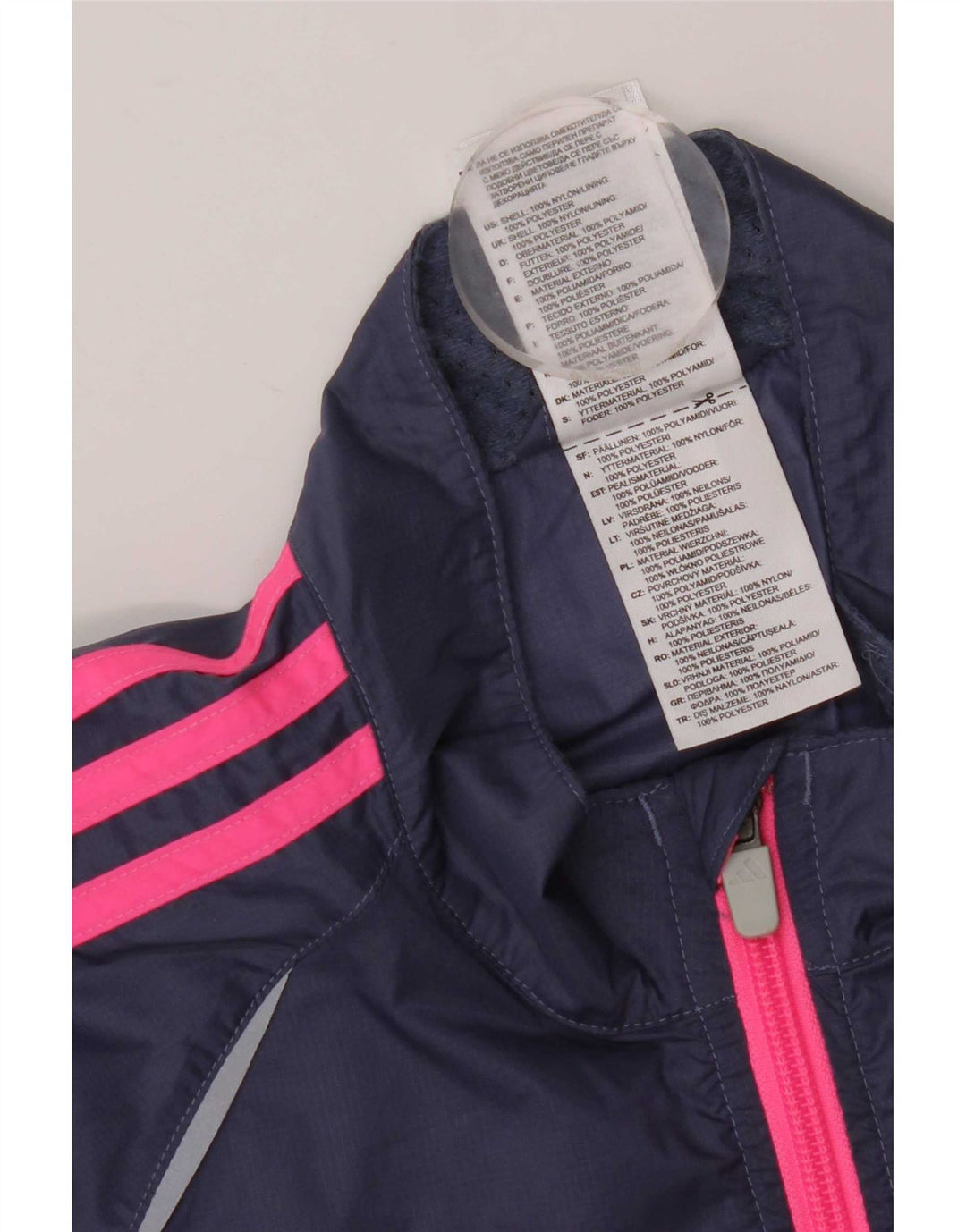 Adidas - Chaqueta de chándal para mujer, talla 40, talla grande, nailon azul marino