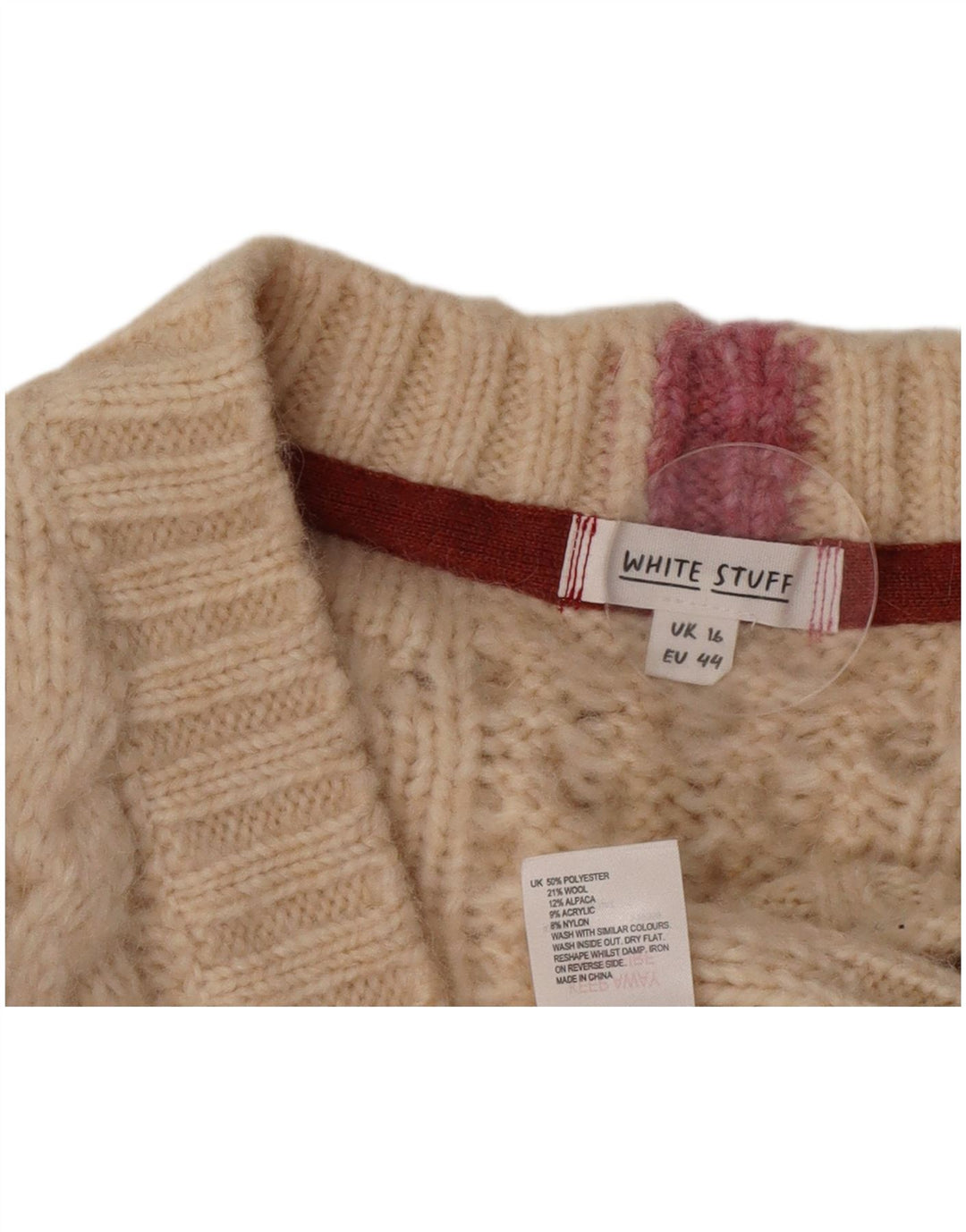 Cárdigan para mujer de White Stuff, talla grande, poliéster beige
