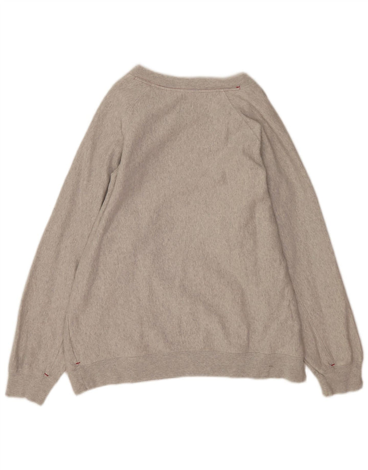 Vintage mujer sudadera gráfica jumper Reino Unido 14 gris medio moteado
