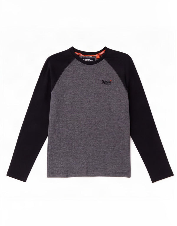 Superdry Hombre Top Manga Larga XS Algodón Colorblock Azul Marino
