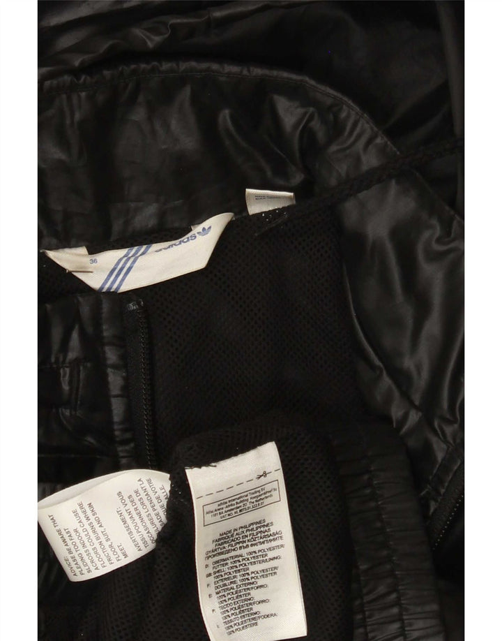 Adidas - Chaqueta de chándal con capucha para mujer, talla 36, poliéster negro pequeño