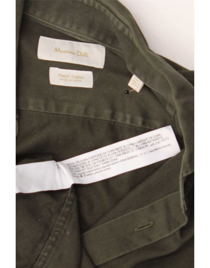Camisa Massimo Dutti Hombre Algodón Verde Medio